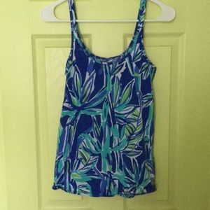 Lilly Pulitzer Tabbie Tank Blue Crush Bamboo
